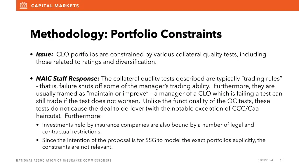 methodology portfolio constraints