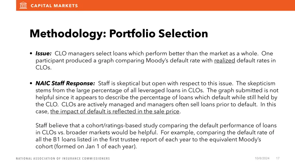 methodology portfolio selection