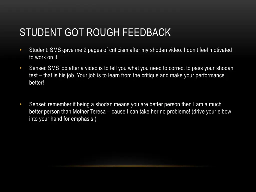 student got rough feedback