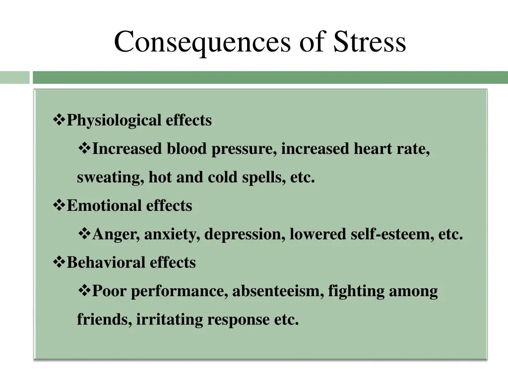 consequences of stress