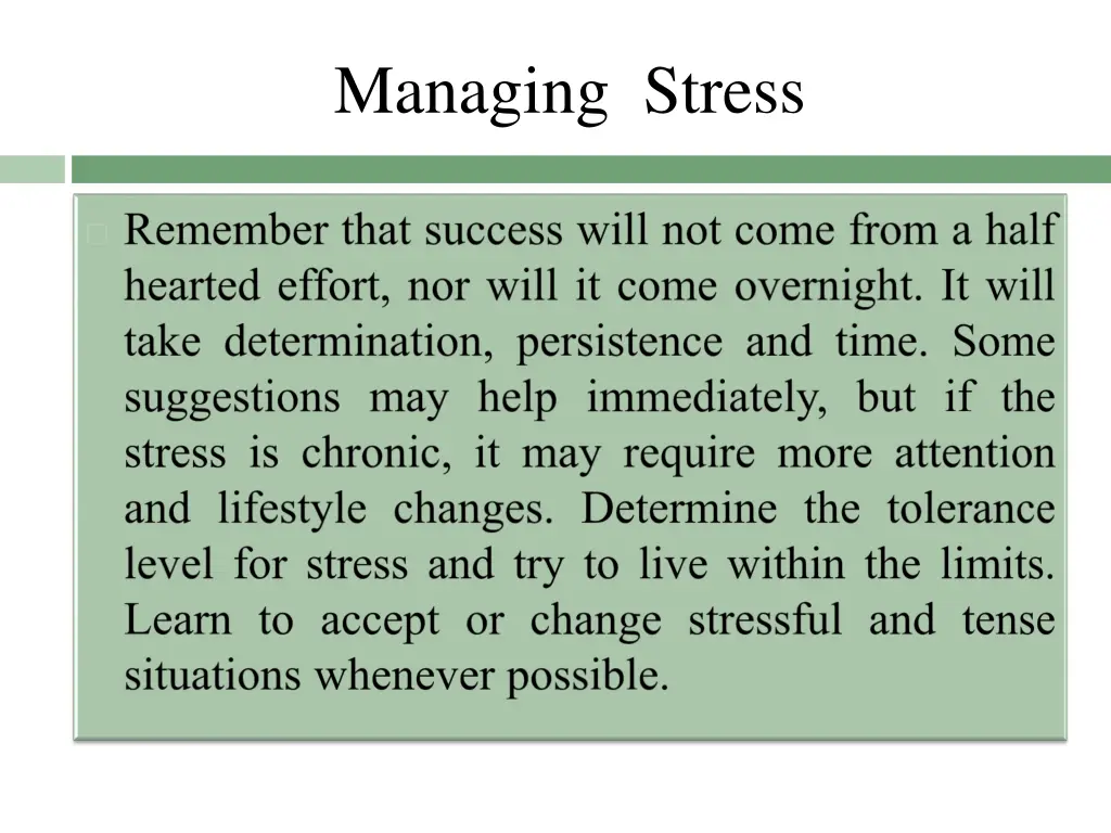 managing stress