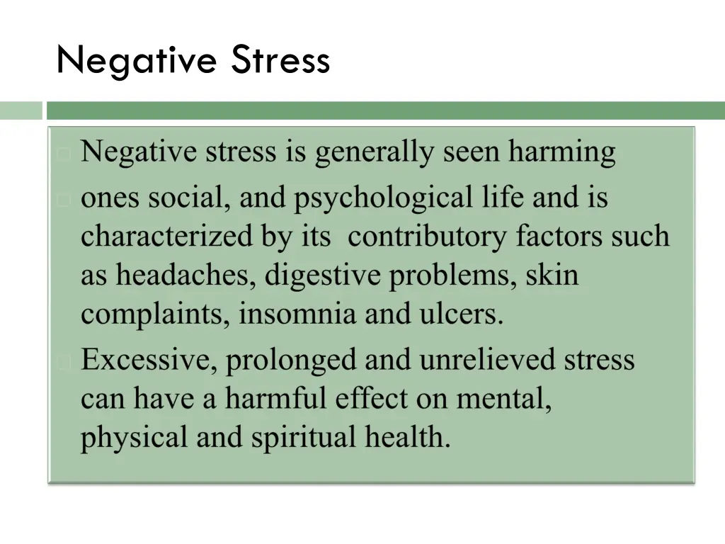 negative stress