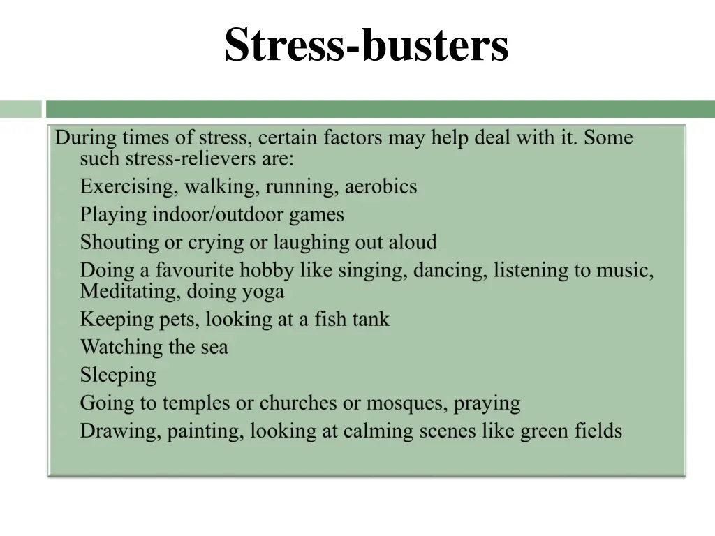 stress busters