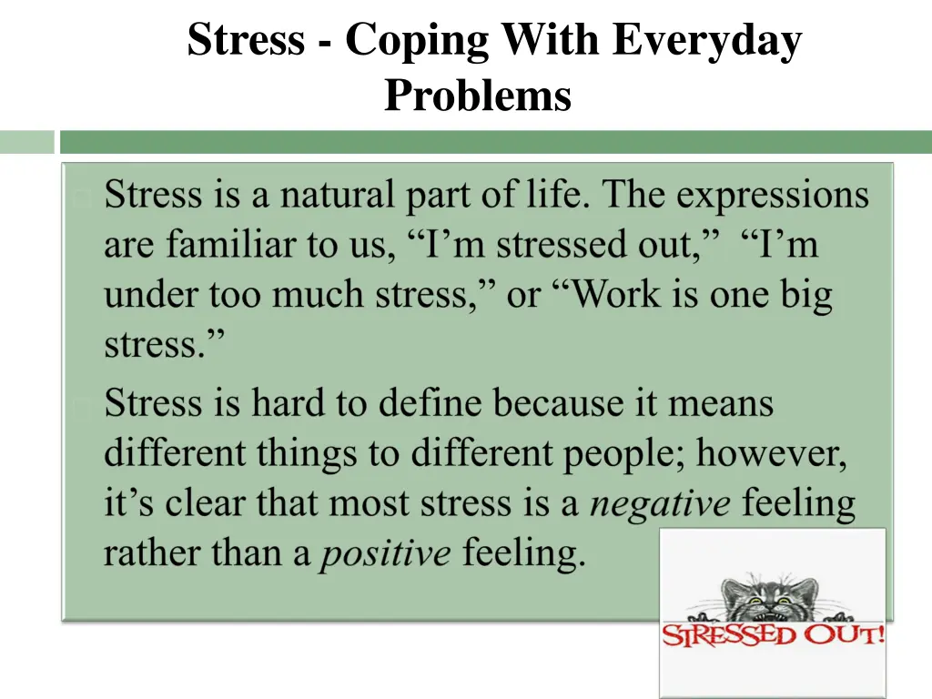 stress coping with everyday problems