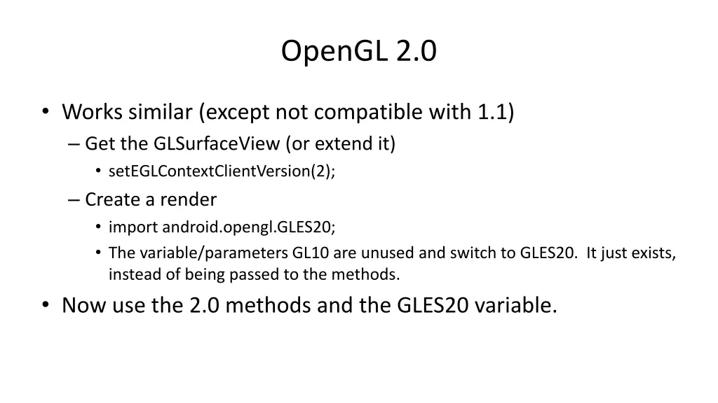 opengl 2 0