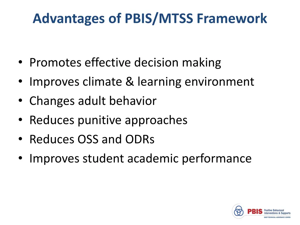 advantages of pbis mtss framework