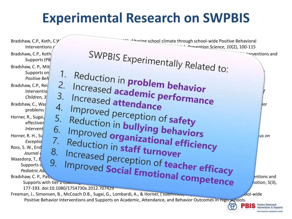 experimental research on swpbis