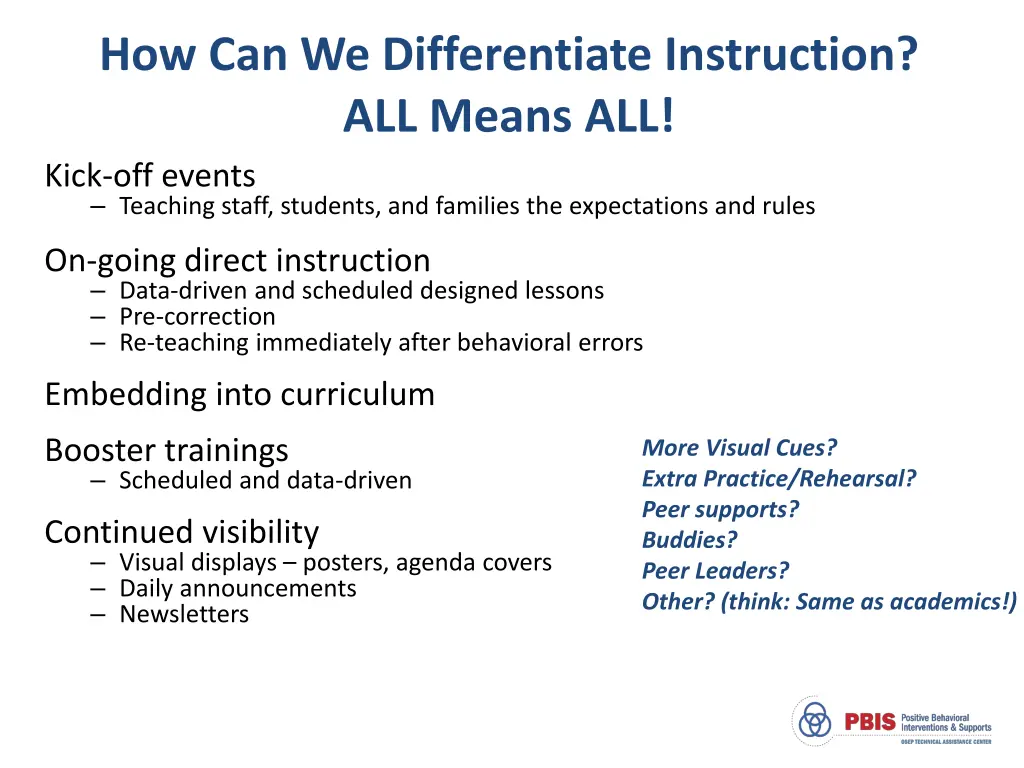 how can we differentiate instruction all means all