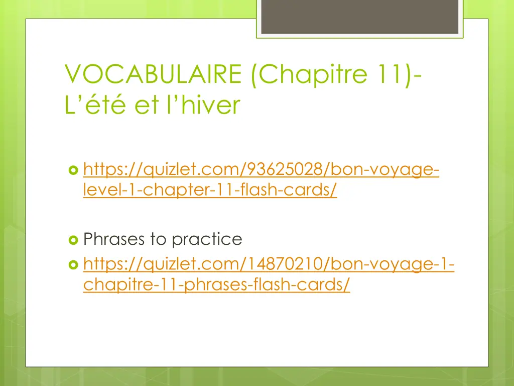 vocabulaire chapitre 11 l t et l hiver