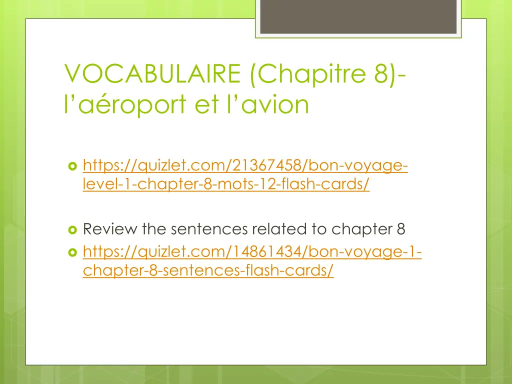 vocabulaire chapitre 8 l a roport et l avion