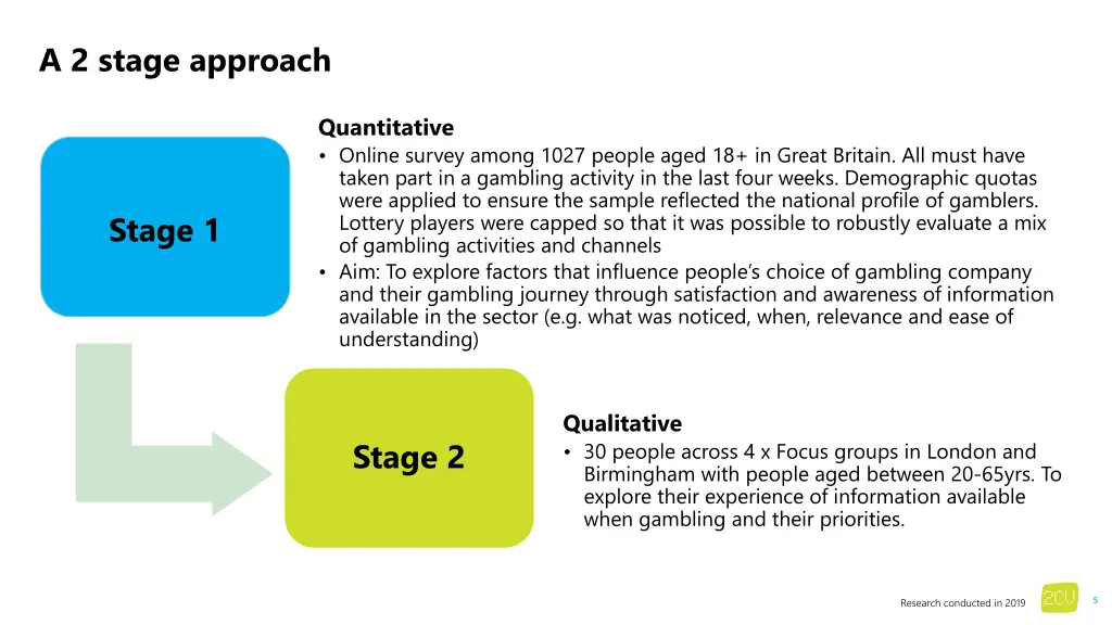 a 2 stage approach