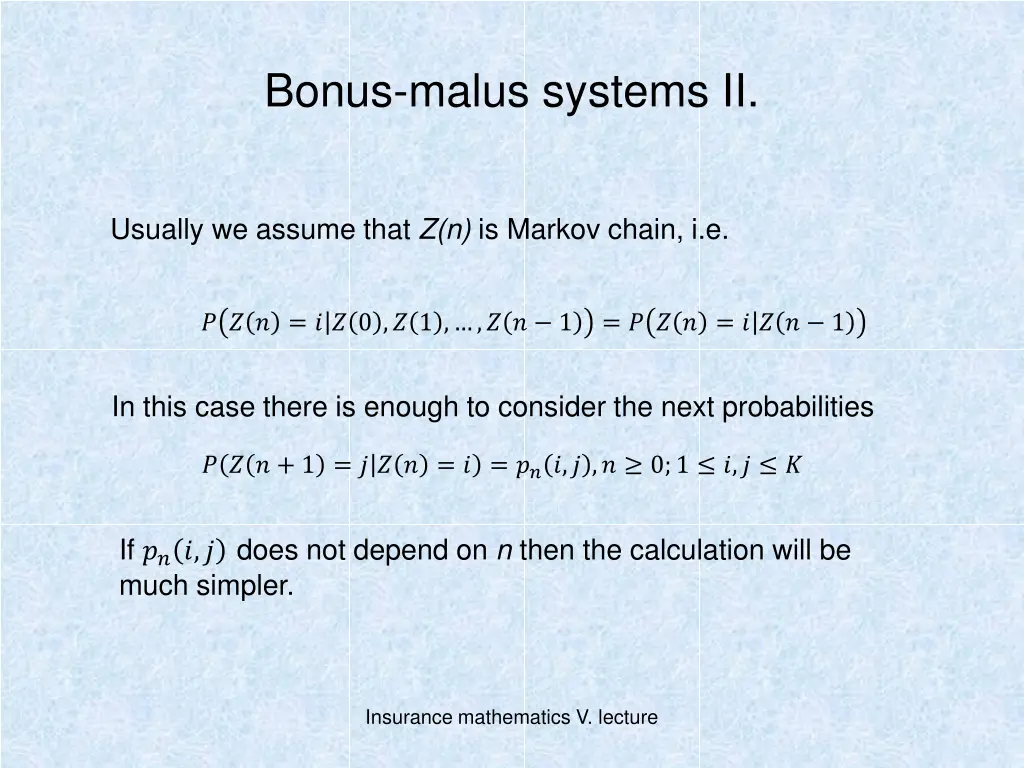 bonus malus systems ii