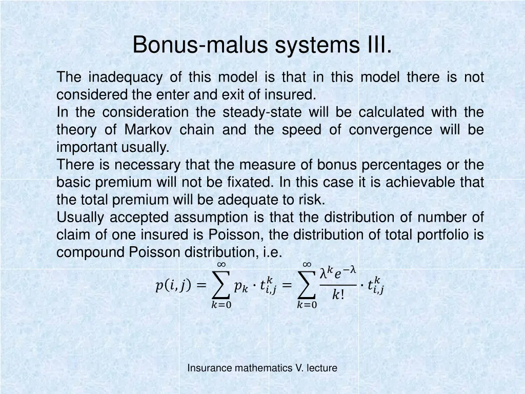 bonus malus systems iii