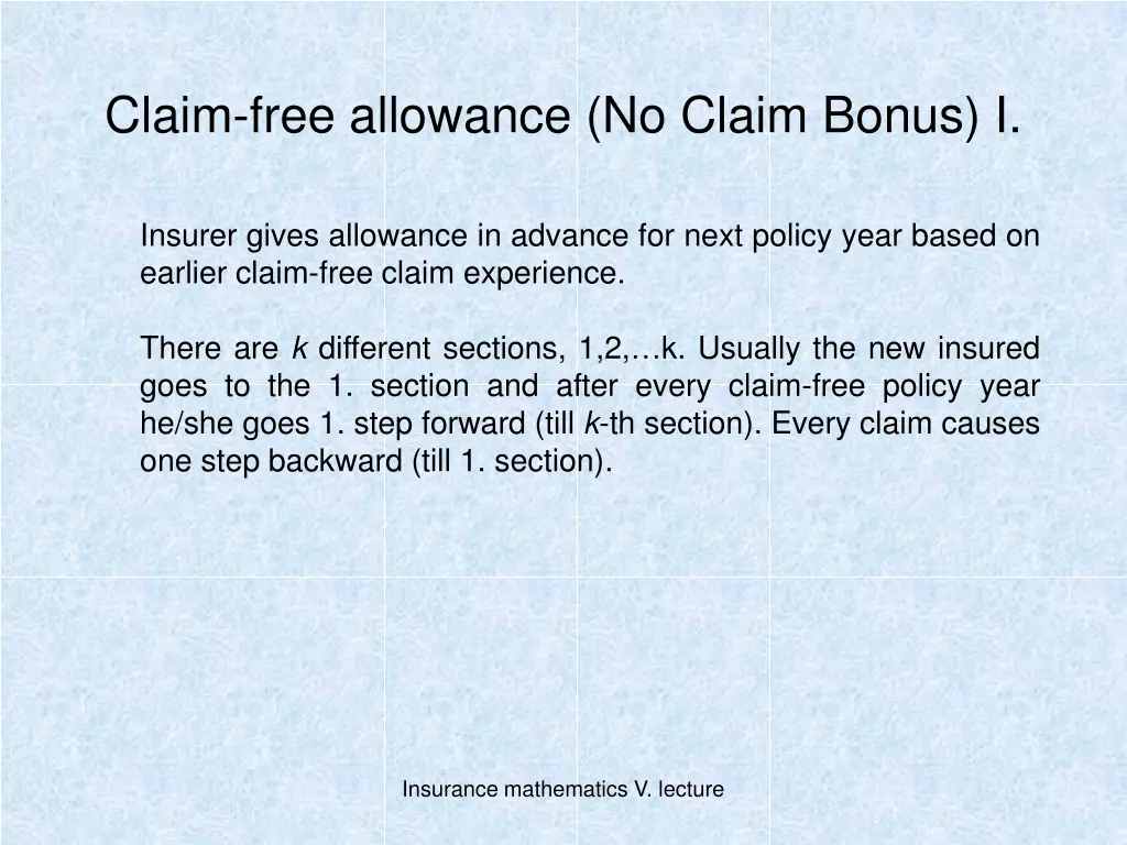 claim free allowance no claim bonus i