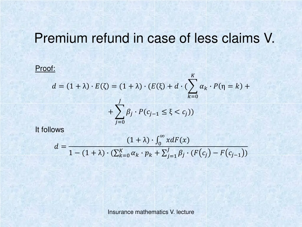 premium refund in case of less claims v