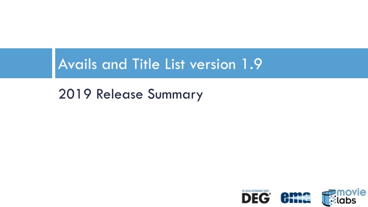 avails and title list version 1 9