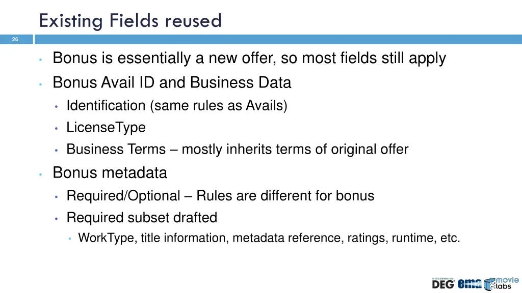 existing fields reused