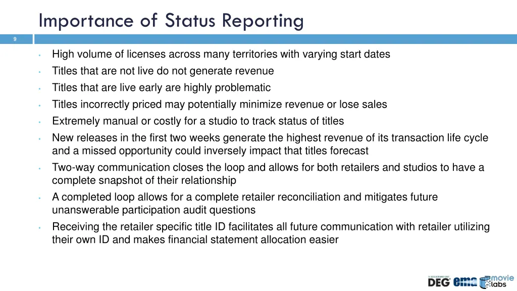 importance of status reporting