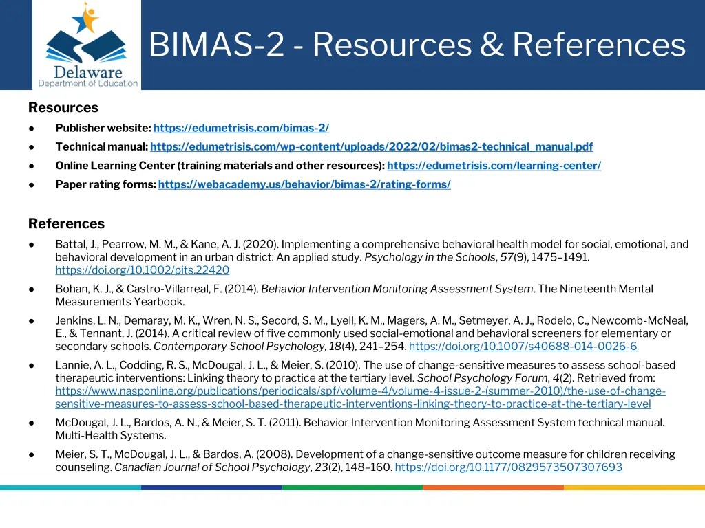 bimas 2 resources references