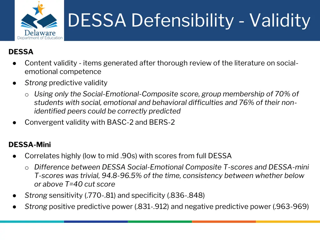 dessa defensibility validity