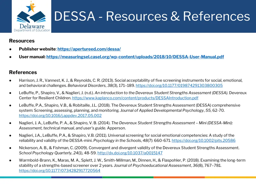 dessa resources references