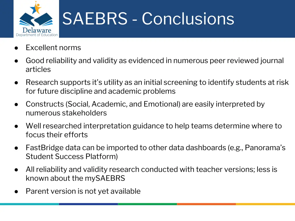 saebrs conclusions