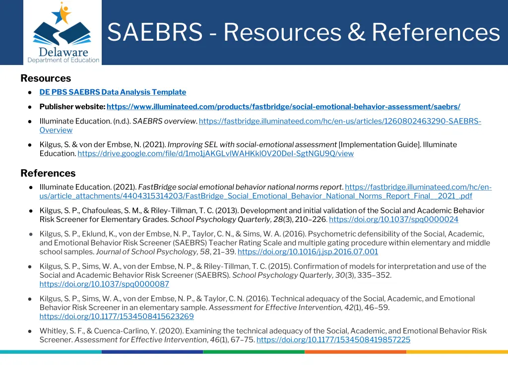 saebrs resources references