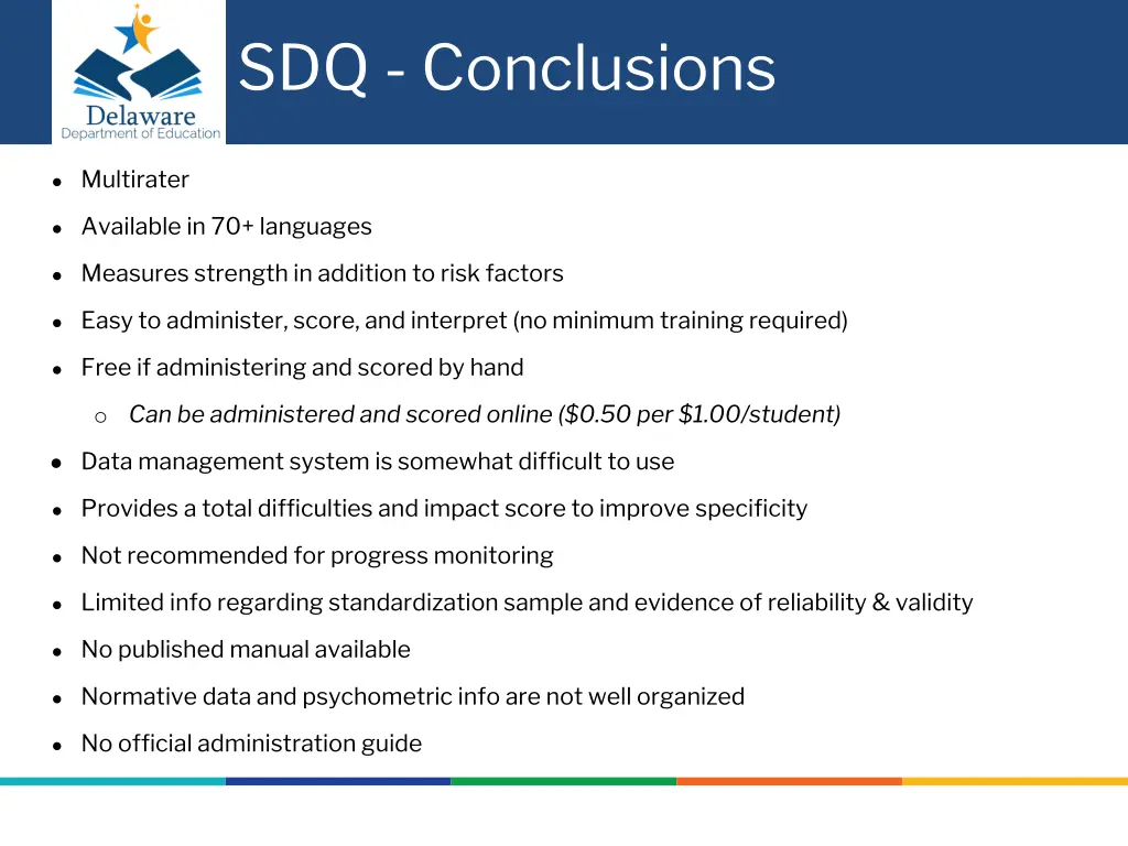 sdq conclusions