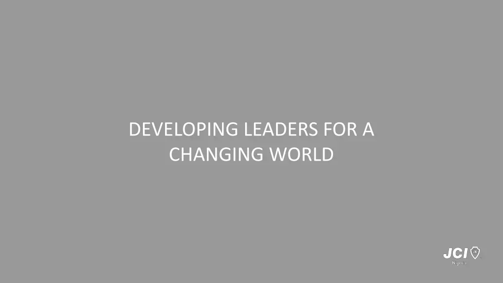 developing leaders for a changing world