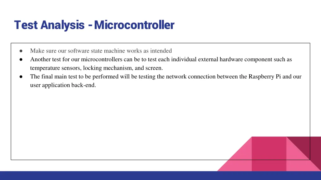 test analysis microcontroller