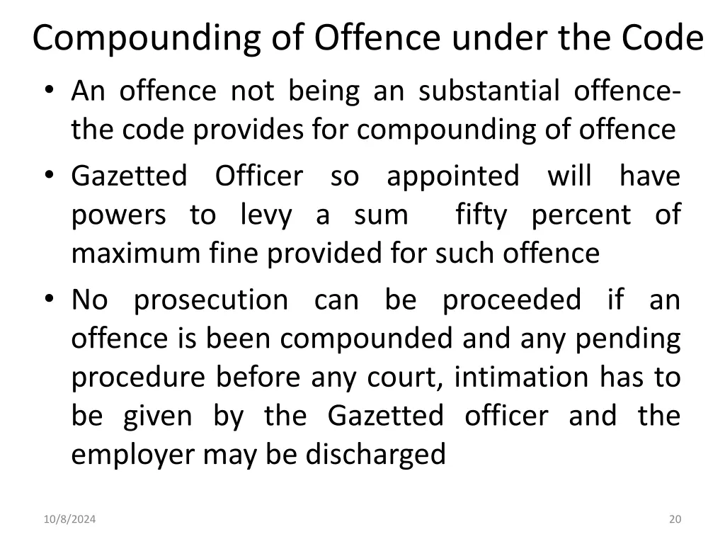 compounding of offence under the code an offence