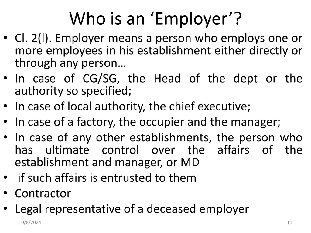 who is an employer cl 2 l employer means a person