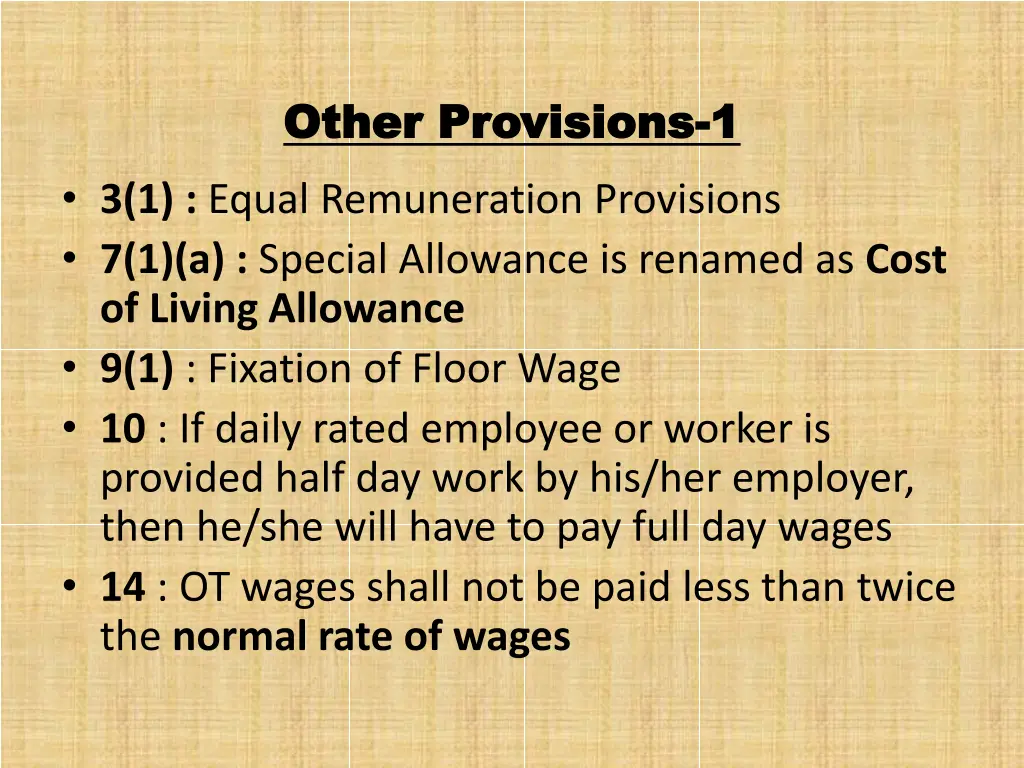 other provisions other provisions 1 1 3 1 equal