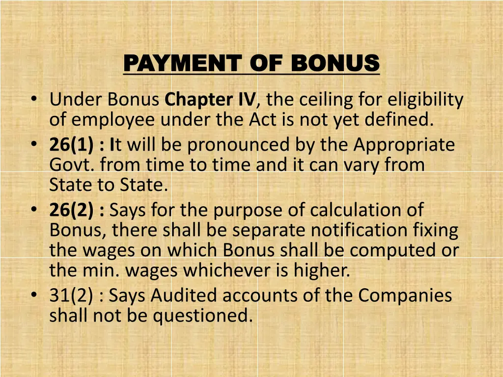 payment of bonus payment of bonus under bonus