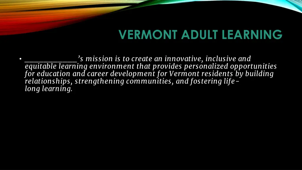 vermont adult learning