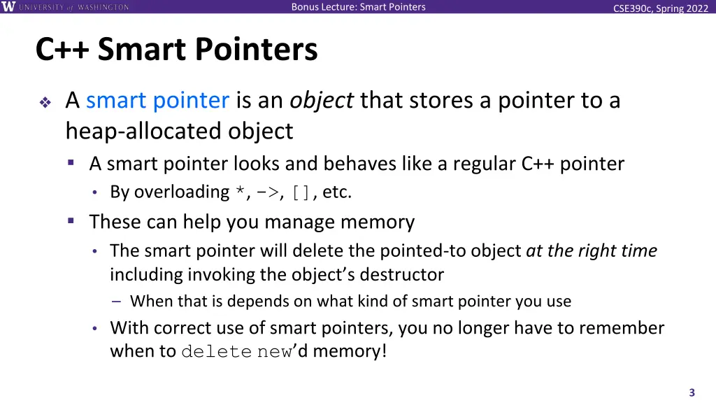 bonus lecture smart pointers 2