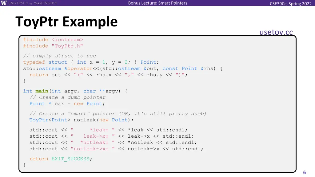 bonus lecture smart pointers 5