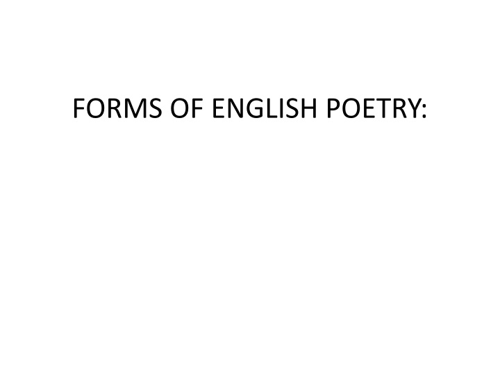 forms of english poetry