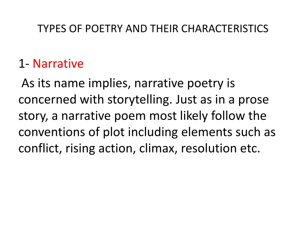 types of poetry and their characteristics