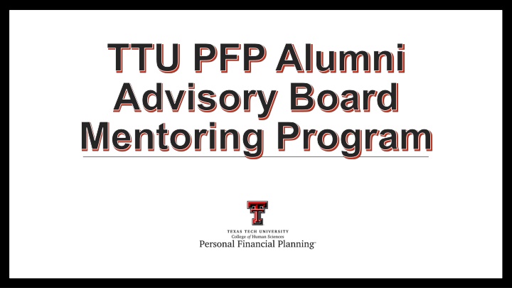 ttu pfp alumni advisory board mentoring program