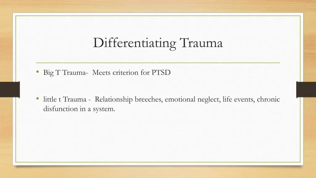 differentiating trauma