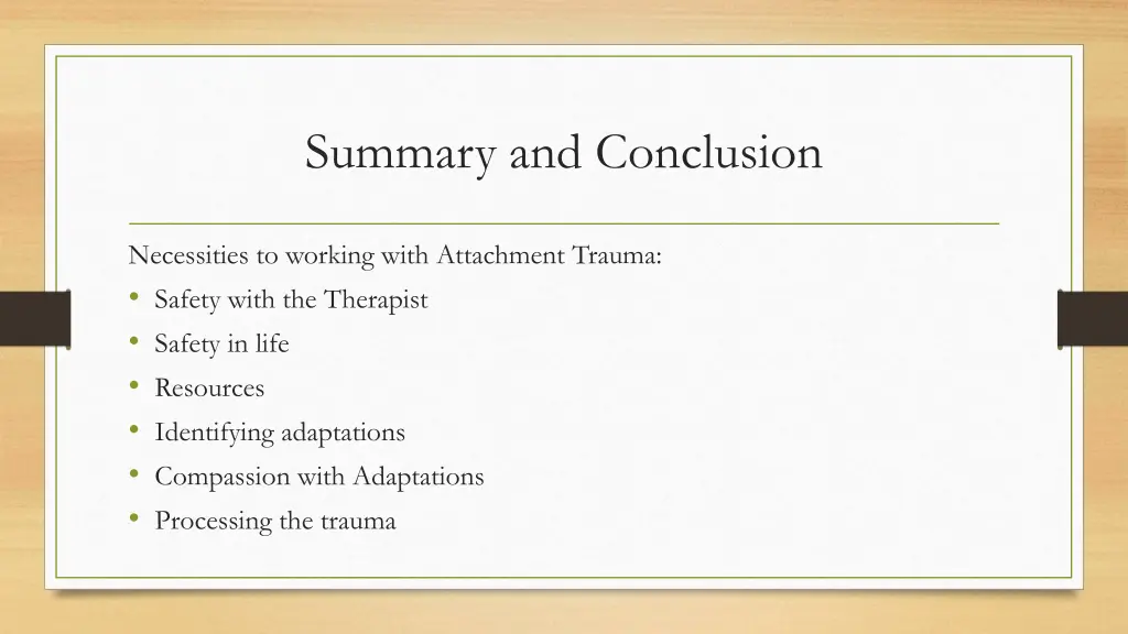 summary and conclusion