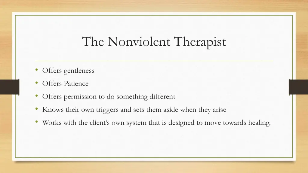 the nonviolent therapist 1