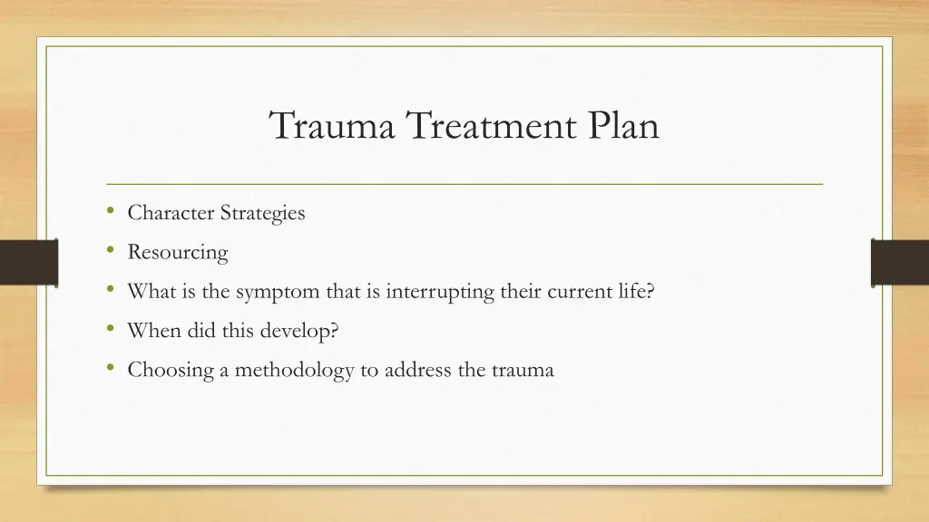 trauma treatment plan