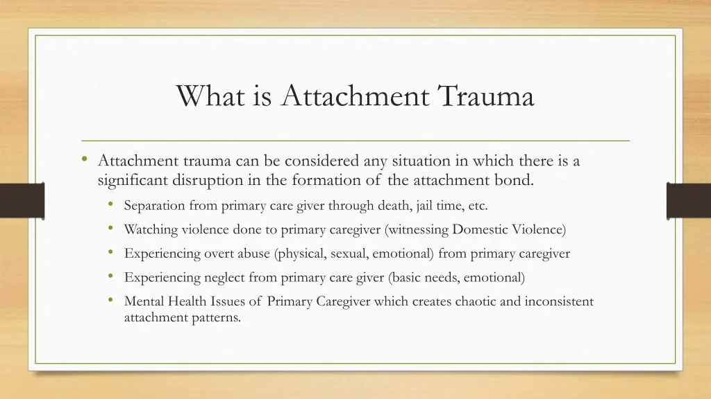 what is attachment trauma