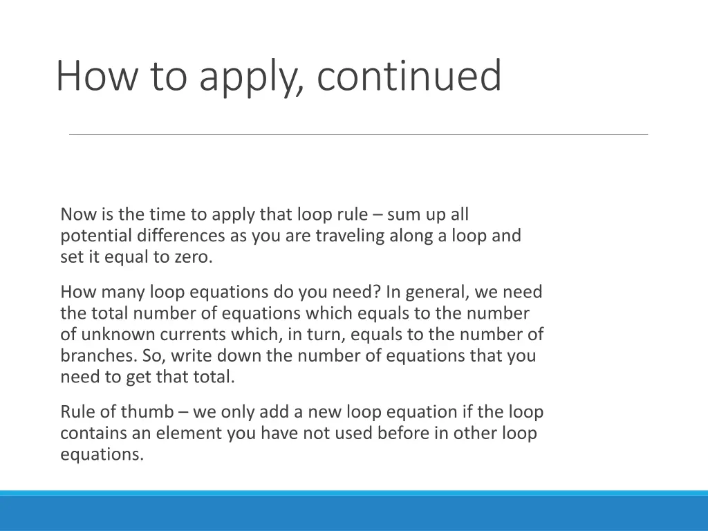 how to apply continued 1