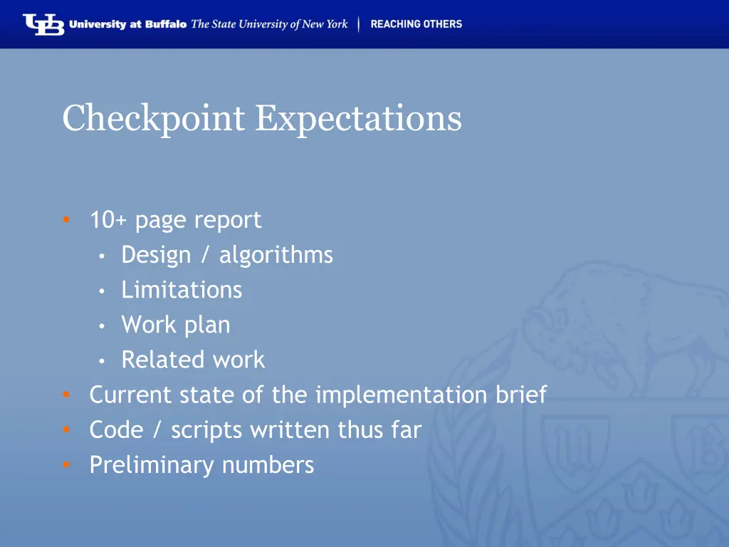 checkpoint expectations