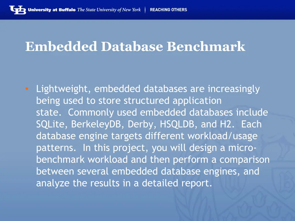 embedded database benchmark