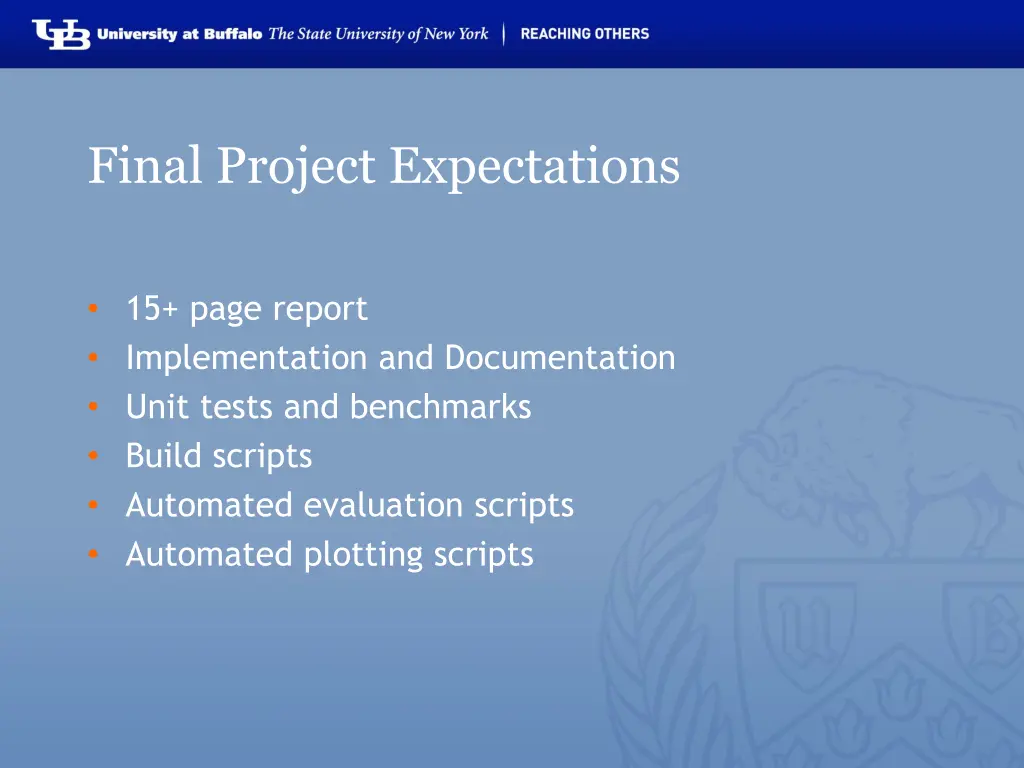 final project expectations