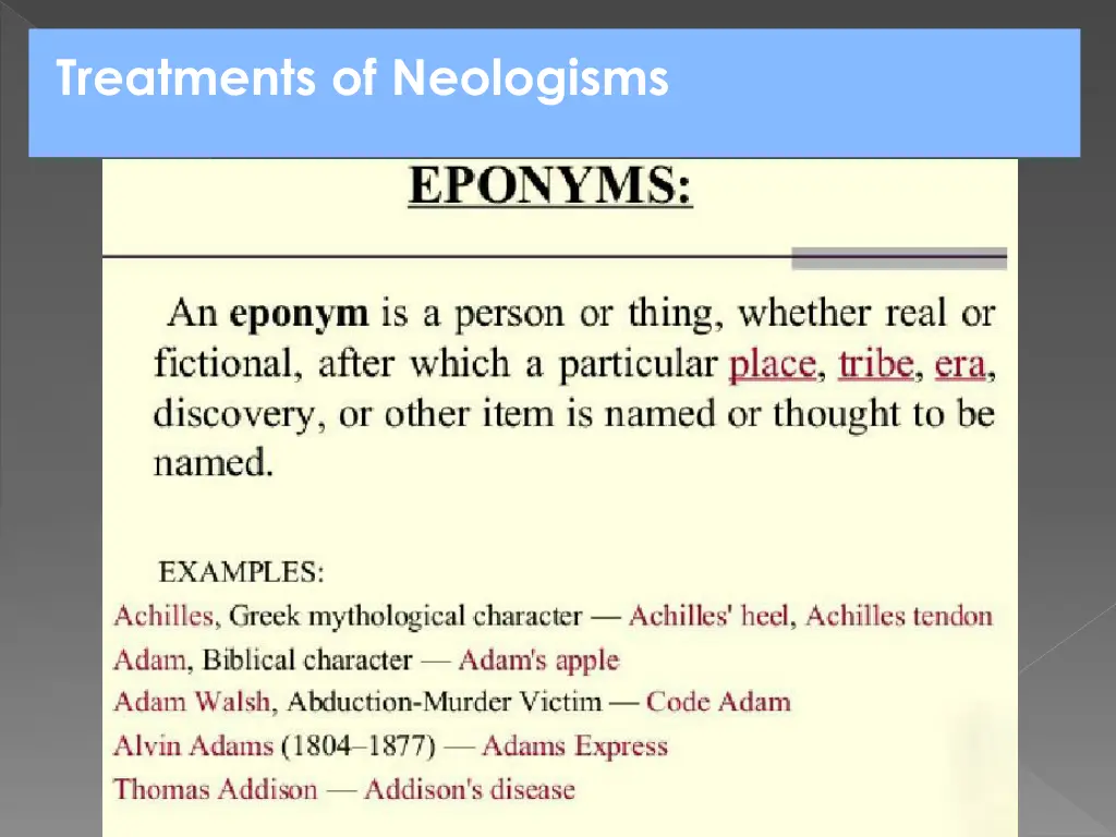 treatments of neologisms 1